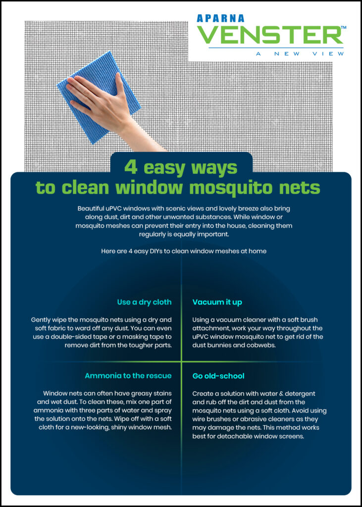 uPVC windows mosquito net to keep unwanted bugs out Aparna Venster