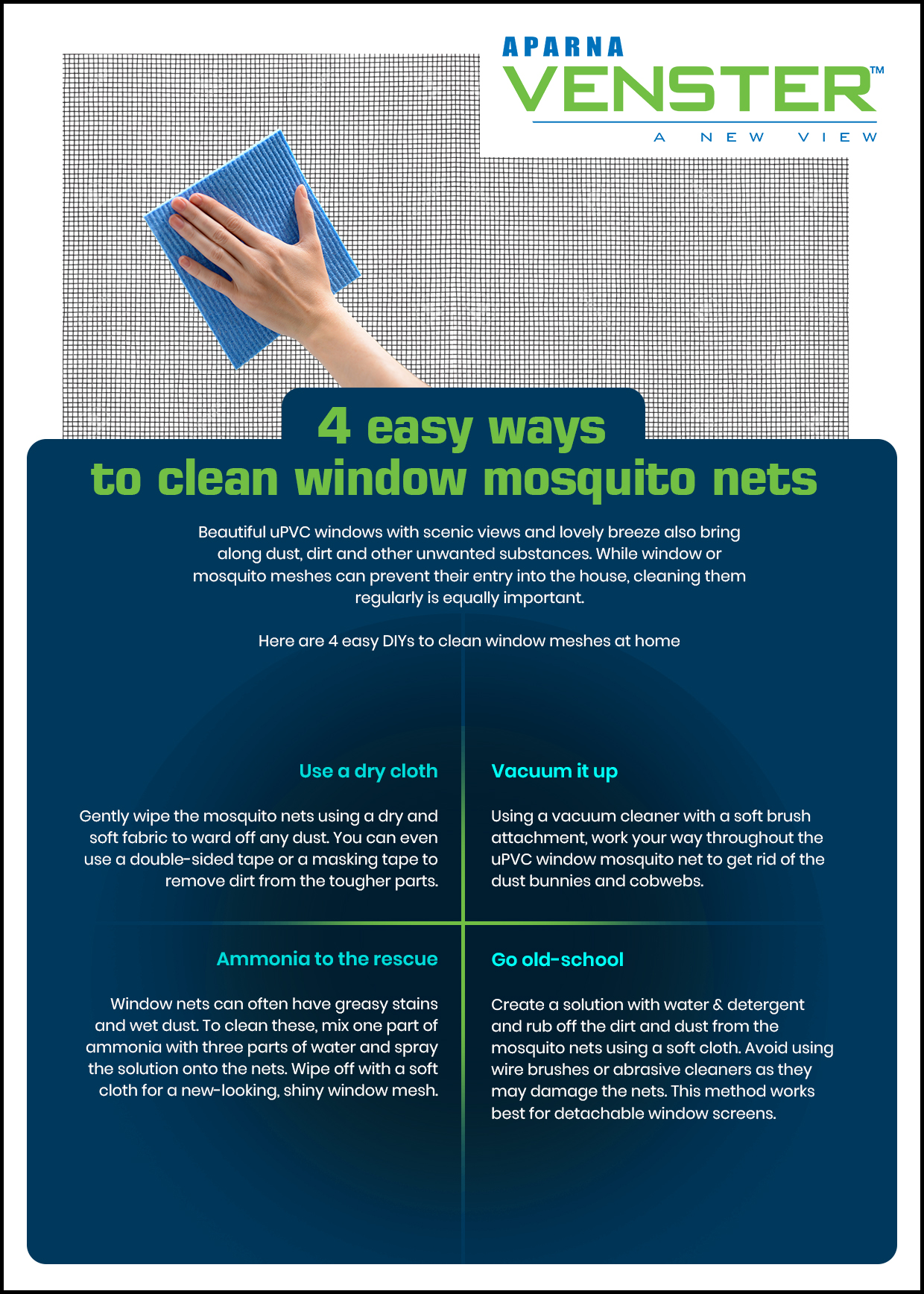 uPVC windows mosquito net to keep unwanted bugs out