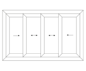 4 TRACK, 4 PANEL SLIDING WINDOW