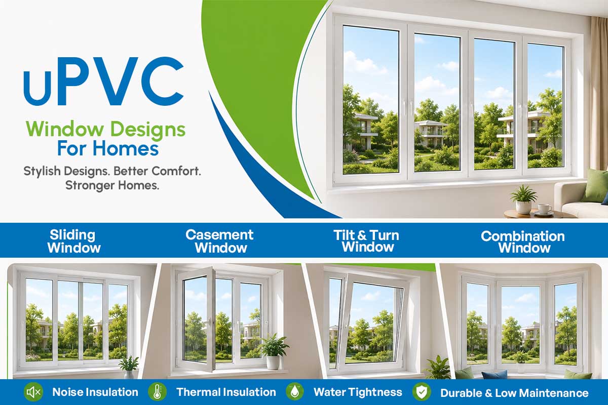 Sliding uPVC window installed in an apartment balcony for space-saving ventilation